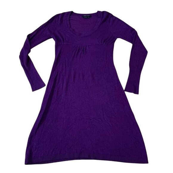 Bcbgmaxazria Dress Women’s Size Small Purple Viscose Blend Rounded Neck Midi - Picture 1 of 4